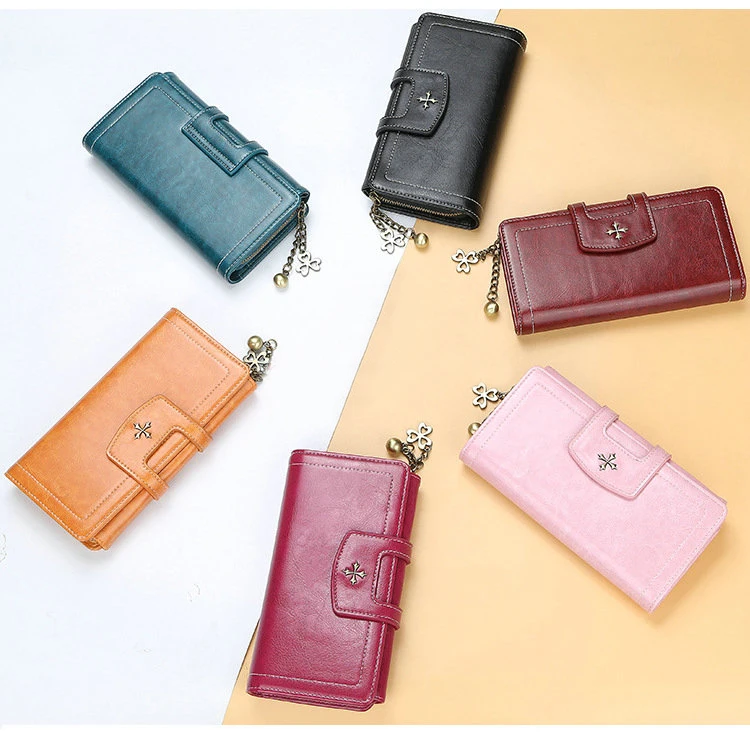 New Vintage Hasp Long Purse Ladies Wallet Women Luxury Brand Retro Zipper Leather Purses Female Wallets Woman Card Holder
