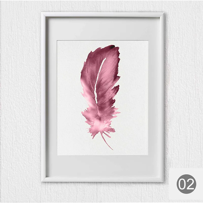 Картина на холсте в рамке рисунок перьев абстрактный животных перо розовая