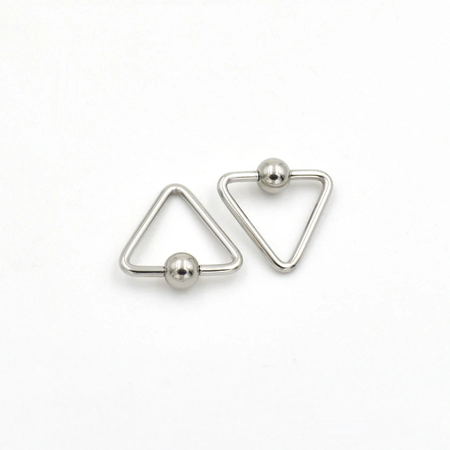 

100pcs 4 color Mixed Ball Eyebrow Rings Triangle ear Piercings Tragus Nose Nipple Ring Bar Lips Body Jewelry women men Wholesale