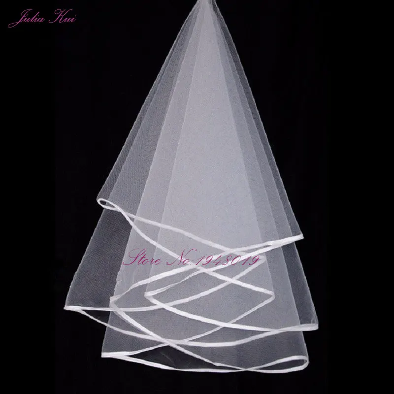 

Julia Kui In Stock wholesale/retail 100% guarantee lace edge 1.5 M long wedding veil/bridal veil/bridal accessories
