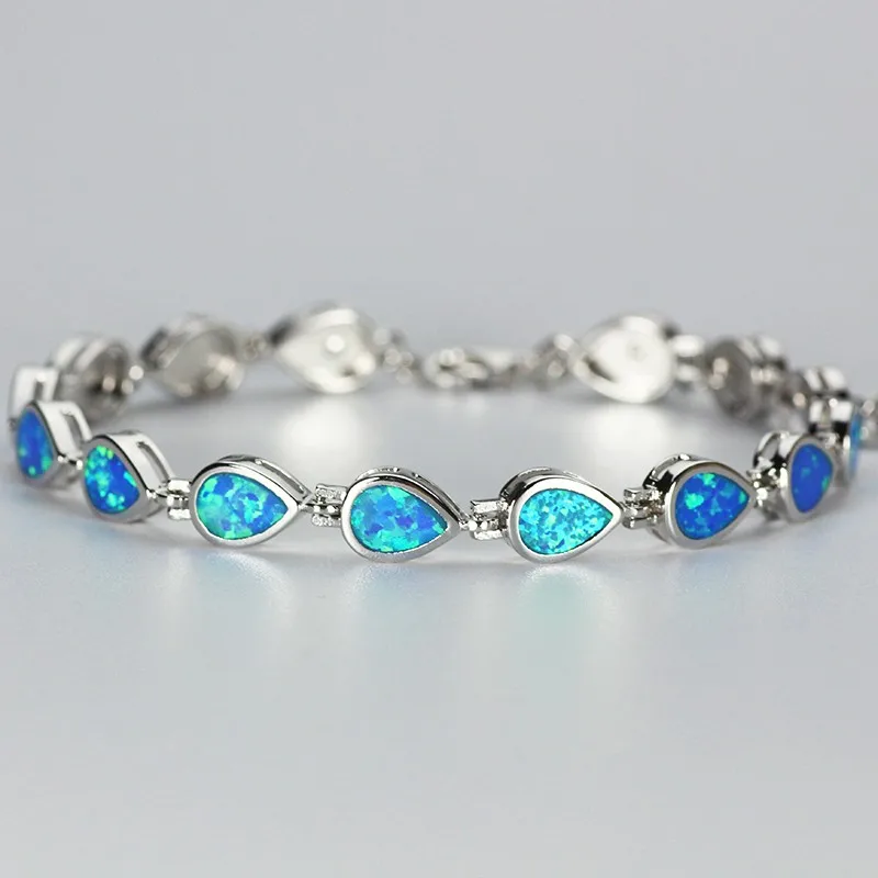Браслеты SZ0041 с голубым опалом в форме капли воды для женщин|bracelets for|opal braceletbracelets for