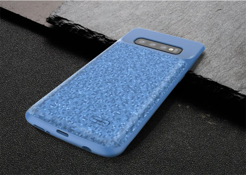 Силиконовый противоударный чехол для батареи для samsung Galaxy S10 Plus, чехол для зарядного устройства, задняя крышка для зарядки, чехол для внешнего аккумулятора, чехол s Funda - Цвет: S10 Plus -Blue