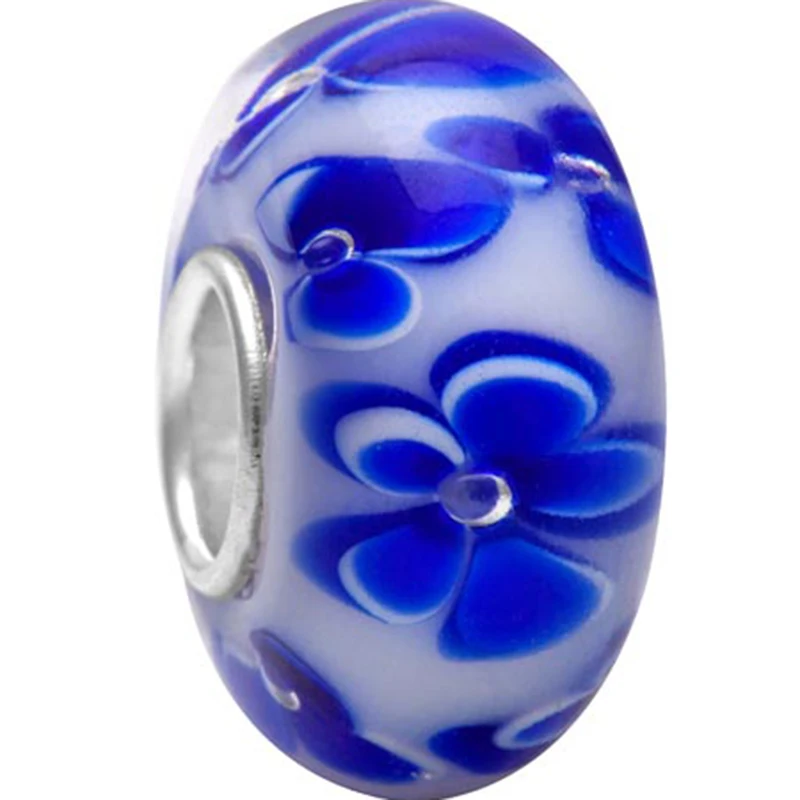 Soulbead европейские стеклянные бусины высшего класса в цветную полоску из серебра