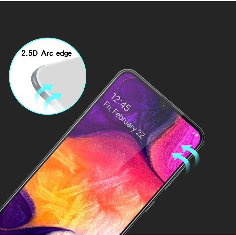 2 шт полный клей покрытие стекло для Samsung Galaxy A50 защита экрана закаленное пленка |