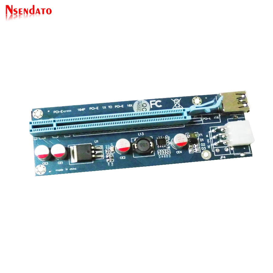 Riser Card Extender SATA PCI-E 1X To 16X Express with LED Lights USB3.0 Cable 15 Pin to 6 | Компьютеры и офис