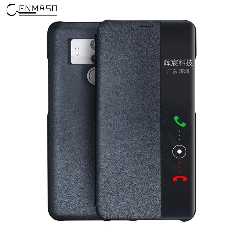 Для huawei mate 10 Pro чехол из натуральной кожи CENMASO официальный Smart View Window для huawei mate 10 Pro Чехол