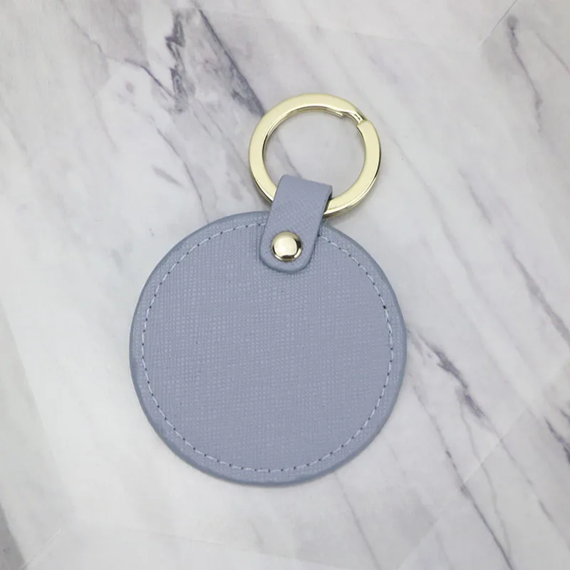 light purple Оригинальные буквы для девочек, сафьяно, кожаный брелок, круглый брелок для ключей, женский брелок, подарок с монограммой, буквы - Цвет: light purple