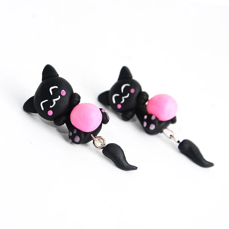 Одна пара модные персонализированные серьги из полимерной глины для женщин