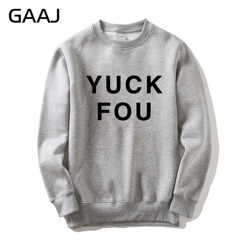Свитшот GAAJ с надписью YUCK для мужчин и женщин худи скейтбординга уличная одежда