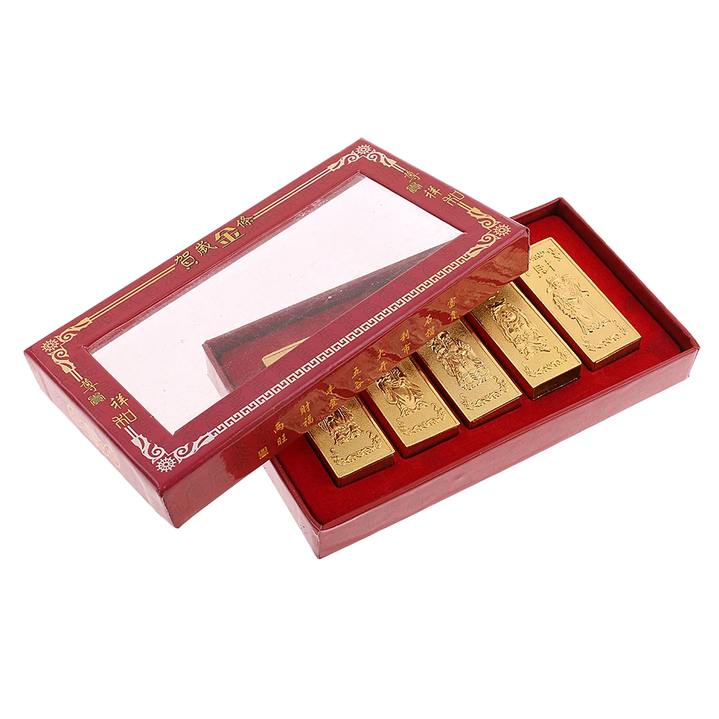 5x Chinese Crafts Fake Bullion Ornament Feng Shui Decor for Wealth &amp Success | Дом и сад