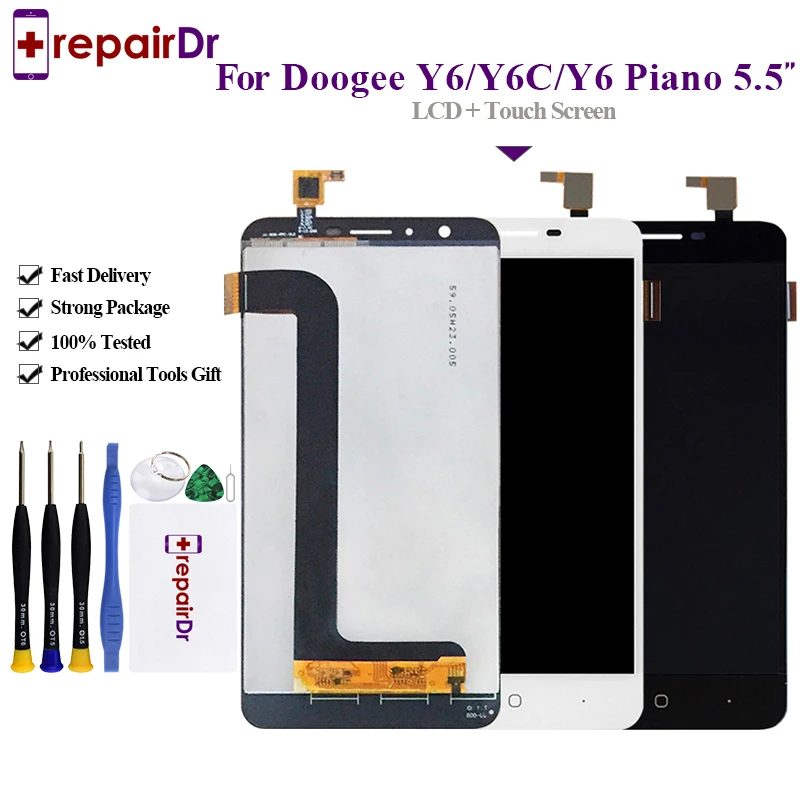 100% Протестировано Для DOOGEE Y6 Y6C Мобильный телефон LCD дисплей 5 дюйма 1280x720 Doogee Piano