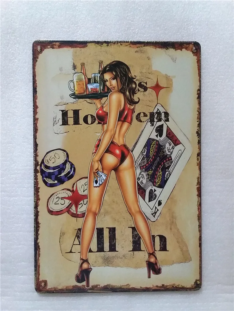 Garage Pinup девушка металлические жестяные плакаты ретро винтажный настенный Декор