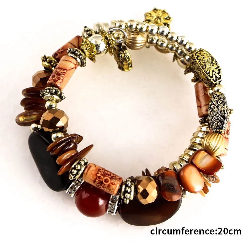 Personality Beads Women Jewelry Three Layers Bracelets Black Blue Bracelet Circlet Gift Hand Band Special Design Stone B766 | Украшения и
