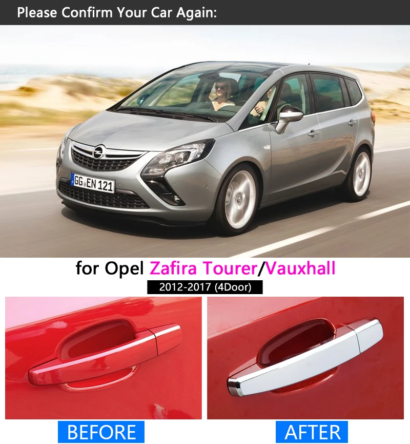 Набор хромированных покрытий для Opel Zafira Tourer C набор обшивки ручки Vauxhall 2012 2013 2014 2015