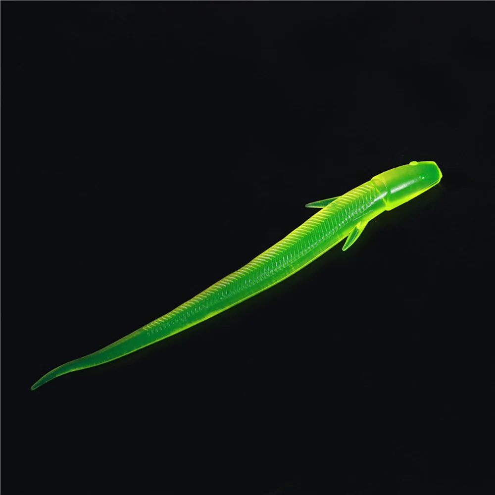10pcs/lot Fishing Lures Silicone Worm Luminous Loach Soft Bait Bass Pesca | Спорт и развлечения