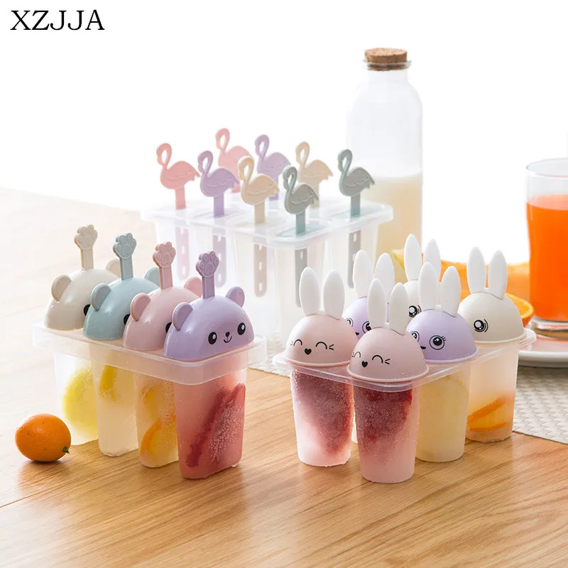 

XZJJA Creative Cartoon Ice Cream Mold Box DIY Combination Refrigerator Popsicle Mold Cute Ice Cream Makers Ice Cube Model Tools