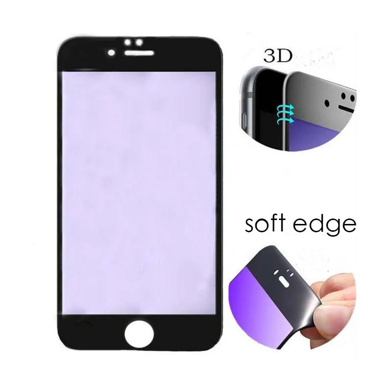 Mwihphms 3D Анти-синий свет стекло для iphone7 4 7 &quot/7 plus 5 5&quot экран из углеродного волокна