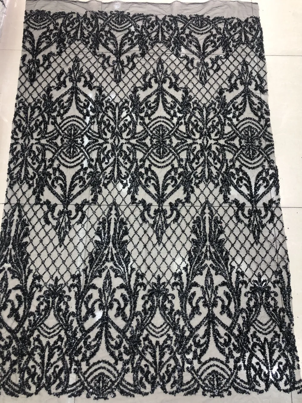 

romantic beaded lace for evening dress/fashion show ZH-33114 Good looking tull net lace fabric