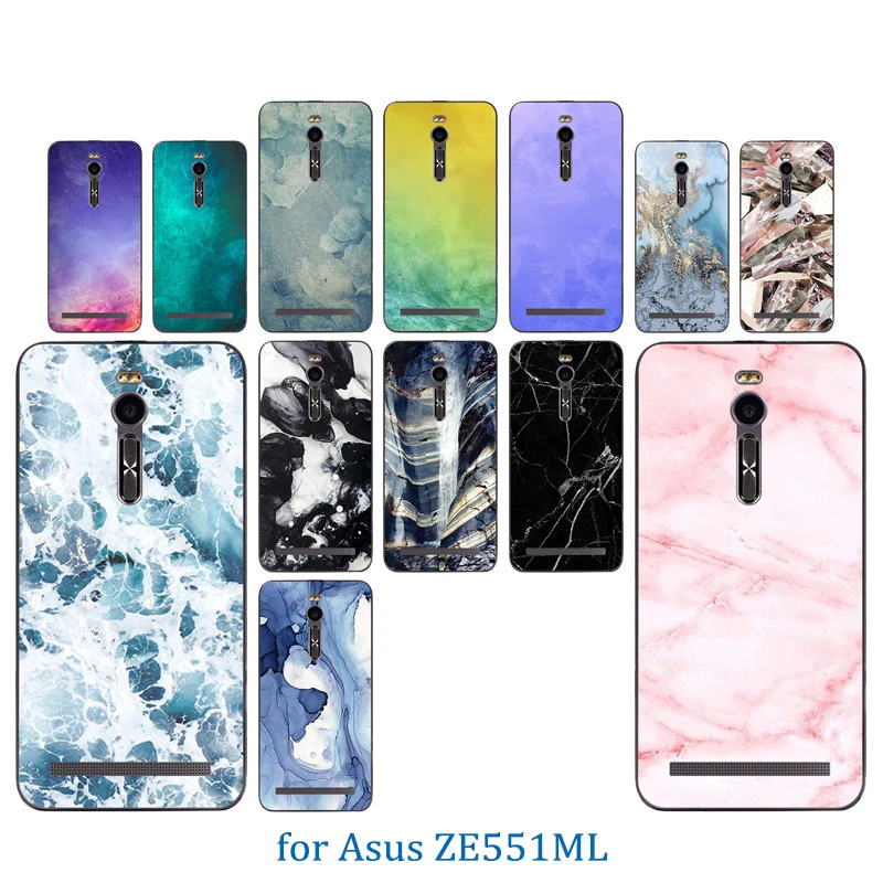 Чехол для телефона Asus Zenfone 2 ZE551ML с цветным каменным узором Мягкая силиконовая