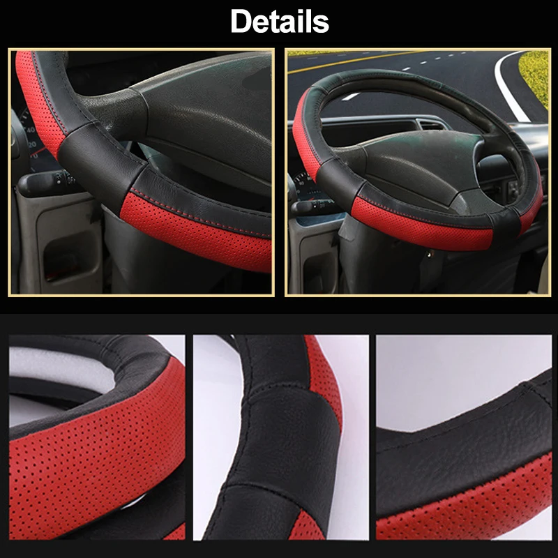 Чехол на руль автомобиля оплетка из воловьей кожи для руля 36 38 40 42 45 47 50 см |