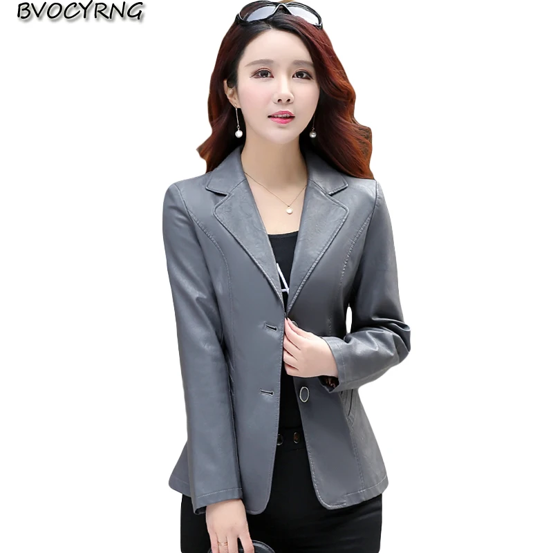 Женская кожаная куртка черная весна осень 2020 повседневная для мамы женская