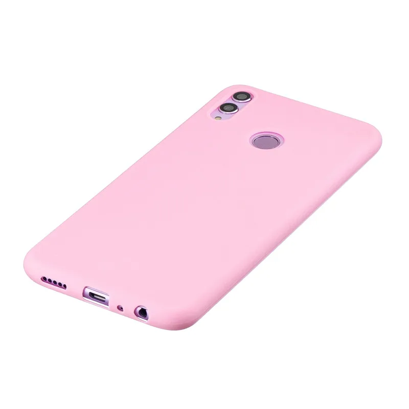 Роскошный однотонный Матовый ТПУ чехол карамельных цветов для Huawei Honor 8X 8C 8A