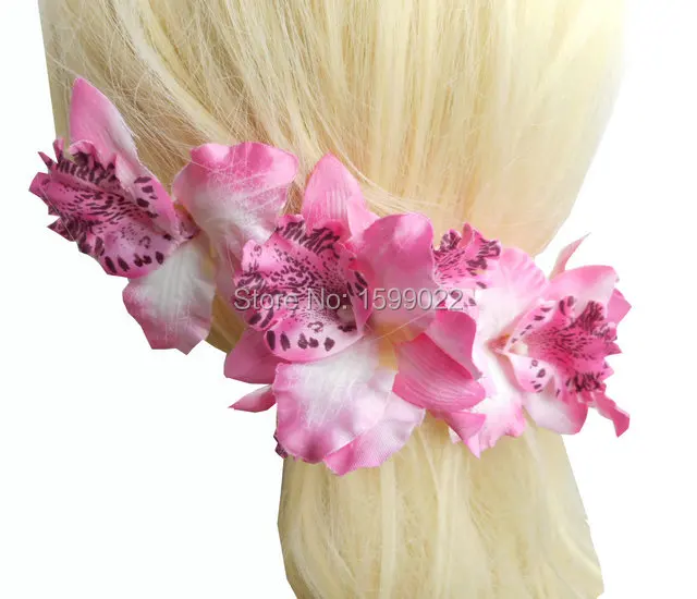 

3pcs/lot Artificial Orchid Head Clip Diy Bride Brooch Pins Pink Hair Accessories for Bridesmaids Women Jewelry Thailand Flowers