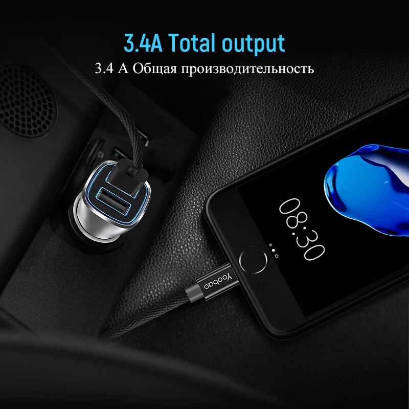 Yoobao Dual USB 3.4a автомобиля Зарядное устройство мобильного телефона Универсальный