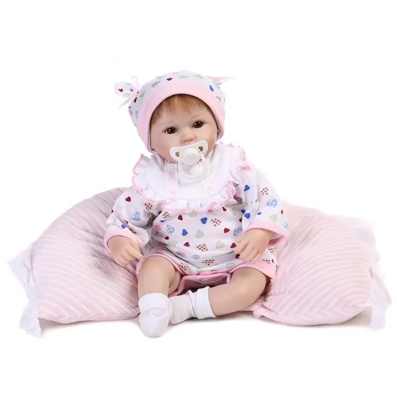 

42 cm Silicone reborn babies doll for girls toys 16 inch lovely vinyl Dolls for girls body of a doll dolls baby in baby