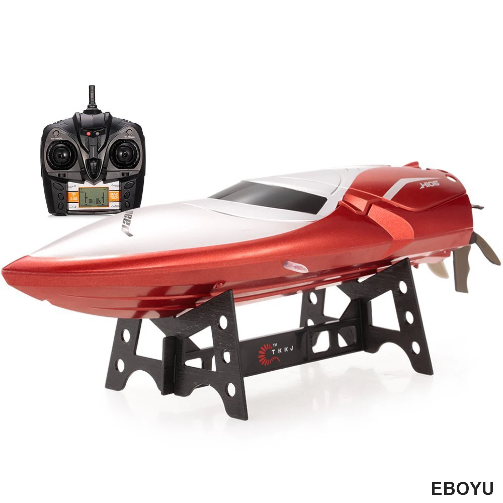 TKKJ H106 RC лодка 2,4 г 4CH высокое Скорость Радиоуправляемый гоночный катер 28 км/ч с переключатель режимов Self-Righting для детей RTR