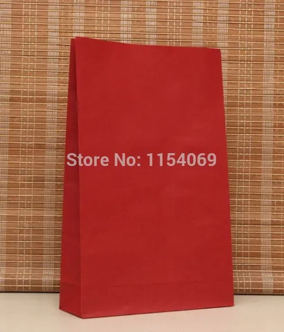 Оптовая продажа 50 шт./лот красный бумажный пакет 23x12x7,5 см ювелирные изделия закуски бутик Подарочный упаковочный пакет любимый крафт бумажные пакеты без ручки