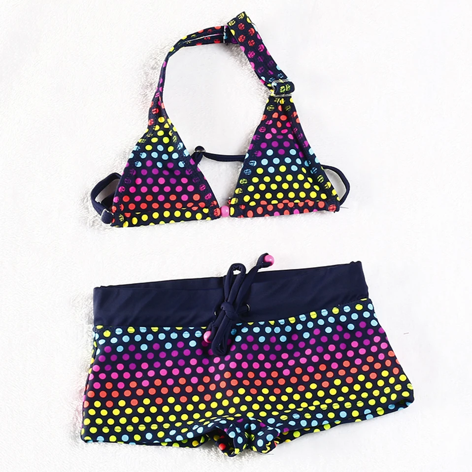FINAL SALE!!! Two pieces Girls swimwear Kids Bikini sets Lovely Polka Dot swimsuit Children Biquini Infantil-H052 | Спорт и