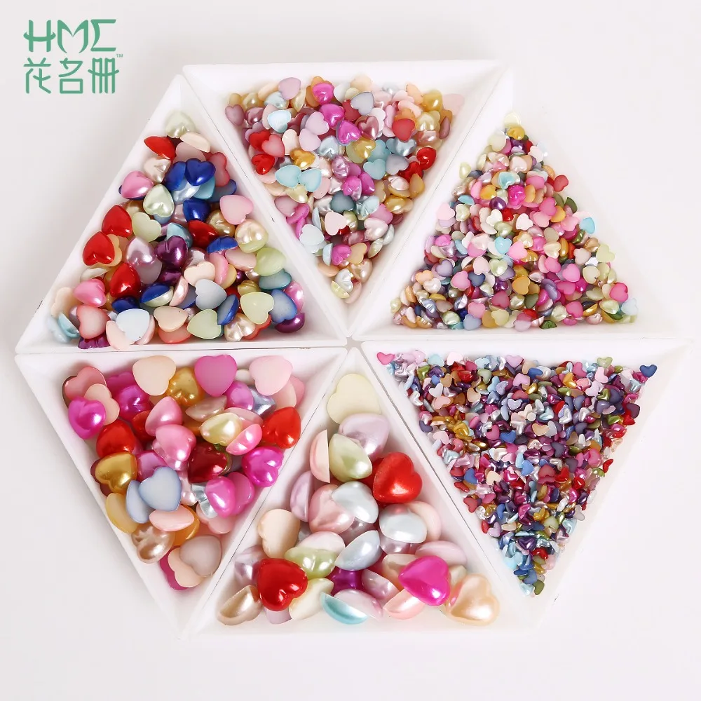 Женская пластиковая имитация жемчуга в форме сердца 3 12 мм 50 300|cabochon heart|heart