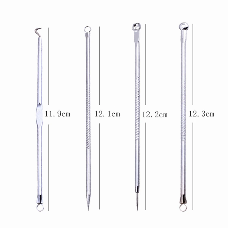 4pcs/lot Antibacterial Blackhead Pimples Acne Removal Needle Face Care Comedone Blemish Extractor Remover Skin Cleanser | Красота и