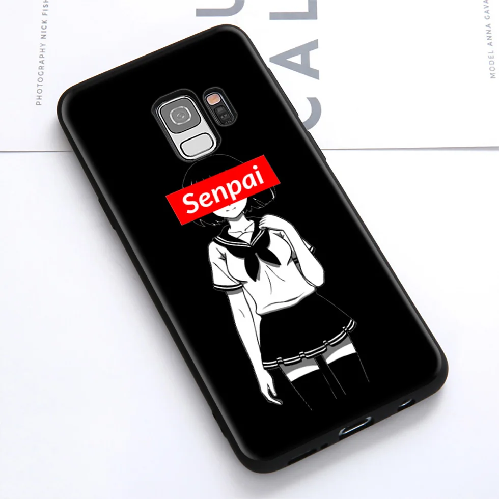 Sugoi Senpai Anime waifu Soft Case for Samsung Galaxy S10 S10e S9 S8 Plus S7 S6 Edge &amp J6 2018 Note 10 9 8 |