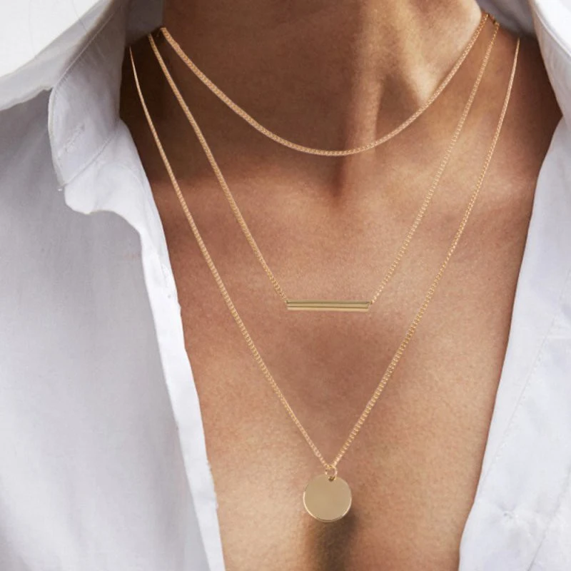 Personality Trend Models Multi-layer Clavicle Chain Strip Pendant Ladies Bohemian Necklace | Украшения и аксессуары