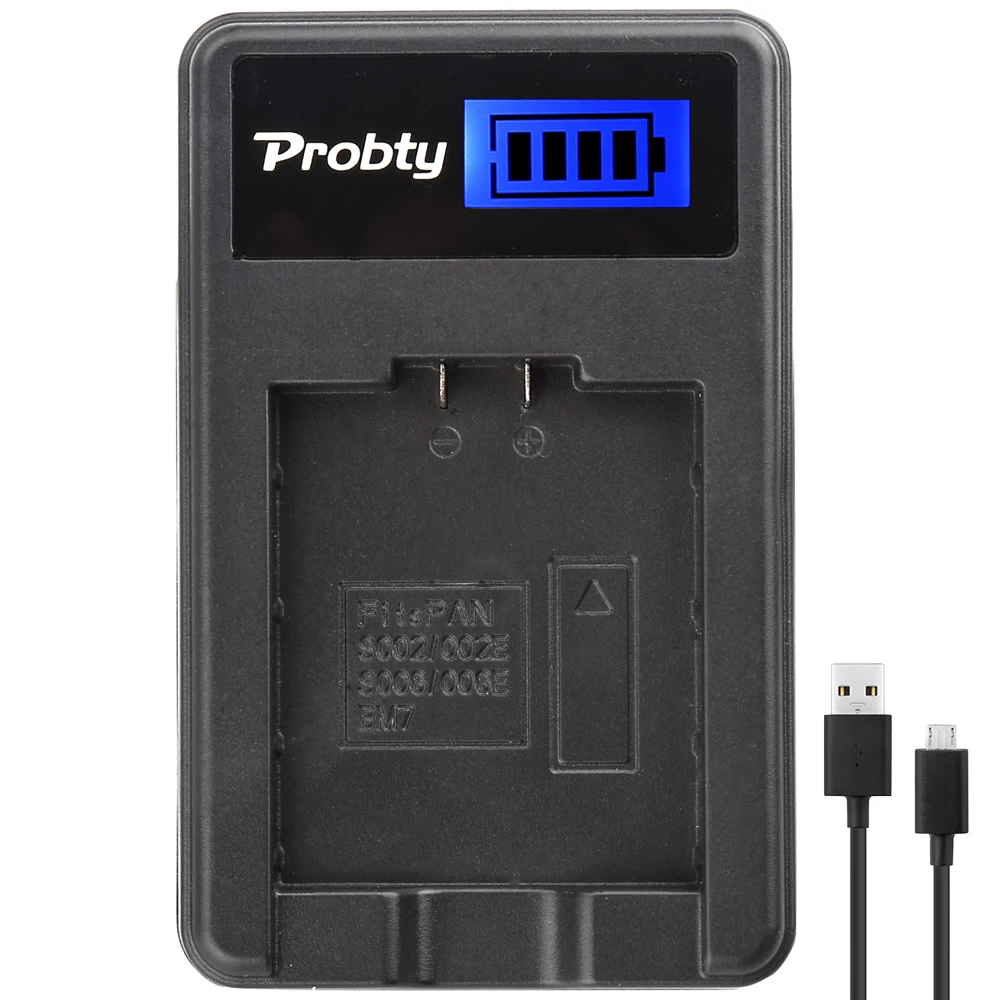 Зарядное устройство Probty с ЖК дисплеем и USB портом для Panasonic Lumix функцией зарядки