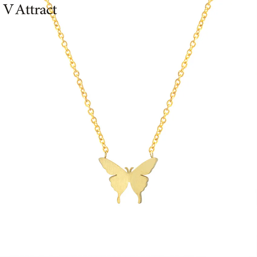 V привлечь animali Jewelry Нержавеющая сталь милые бабочки Ожерелья для мужчин кулон 2017