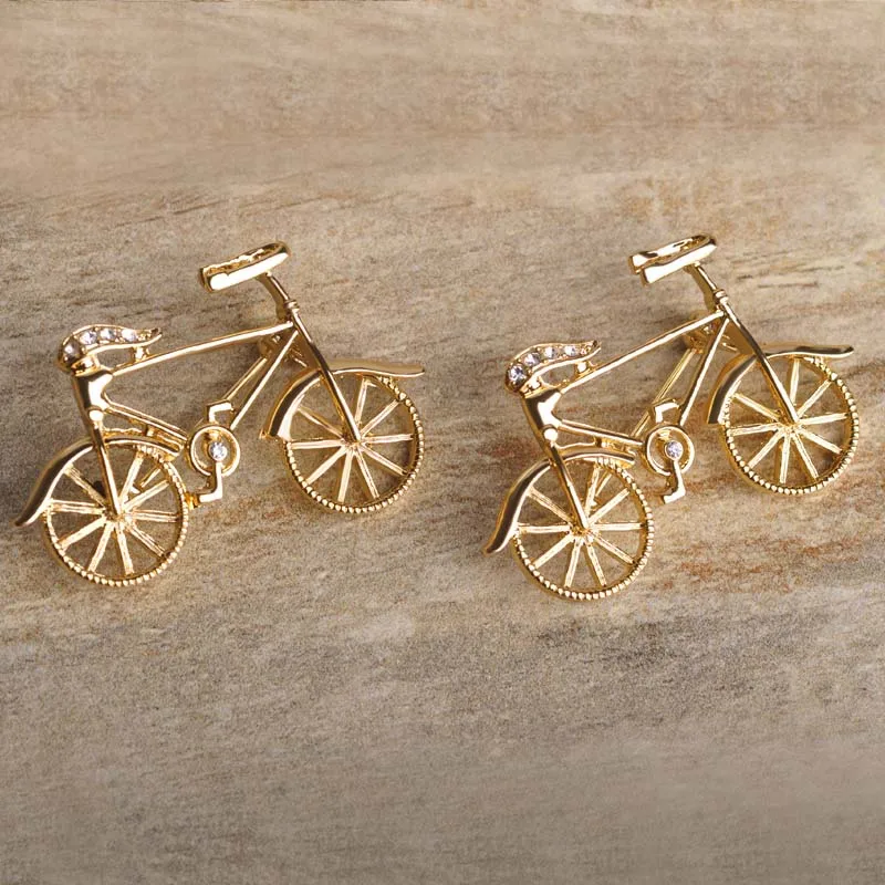 Милые Велосипед Небольшой Брошь Корсаж Для Детей Кубического Циркония Броши 18 К