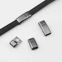 5sets gunmetal rectangle magnetic clasp for 105 5mm flat leather cord connector diy jewellery