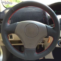 bannis black leather car steering wheel cover for toyota vios corolla 2000 2004 mark 2 for lexus gs430 gs300 2004