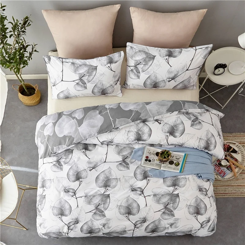 Комплект постельного белья из 2 предметов/3 предметов с рисунком листьев и