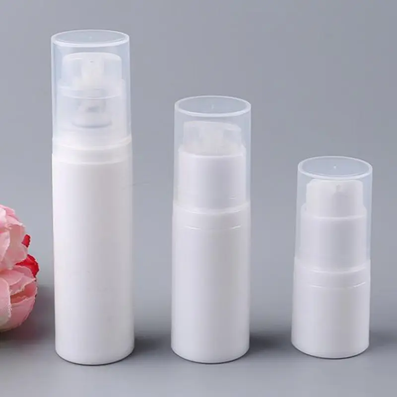 

5ml 10ml 15ml airless pump plastic bottles vacuum pressure emulsion bottle with lotion pump on travelling cosmetic packaging