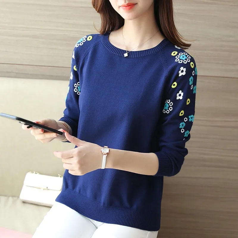 2018 autumn/winter long sleeve joker head set loose render unlined upper garment embroidery Chinese wind sweater | Женская одежда