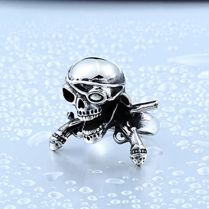 SKA Кольца модных колец для мужчин Bijoux Suncha Skull Anelli 316L Stainless Steel Boy аксессуары Punk Finger Jewelry BR8-370.