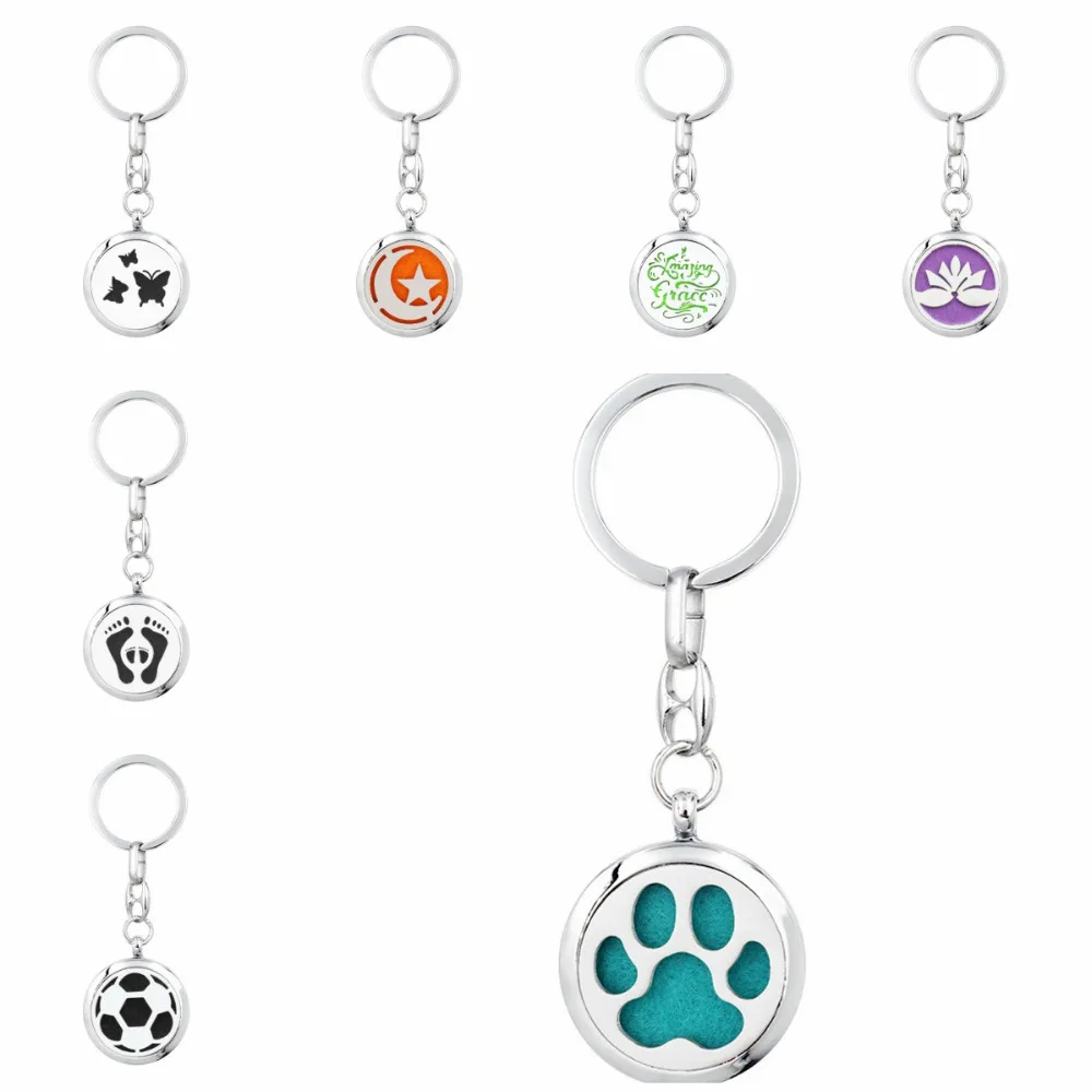 Lotus Flower Dog Cat Paw 30 мм магнитное кольцо для ключей эфирное масло диффузор