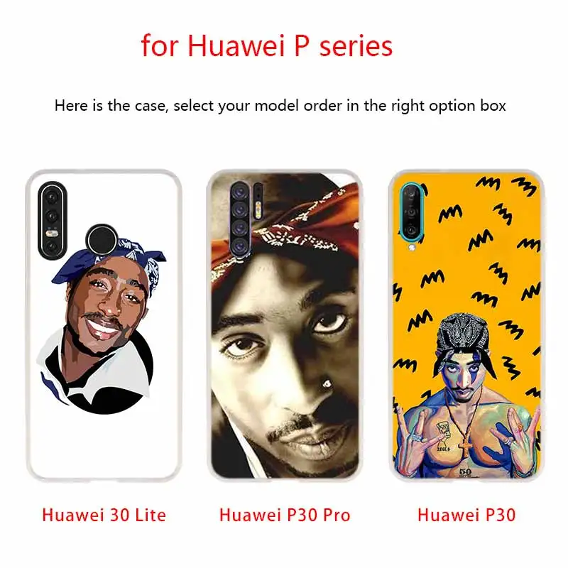 Мягкий чехол для Huawei P40 P30 P20 Pro P10 Lite e Plus P Samrt Z 2020 2019 2Pac Tupac Amaru Shakur|Бамперы| |