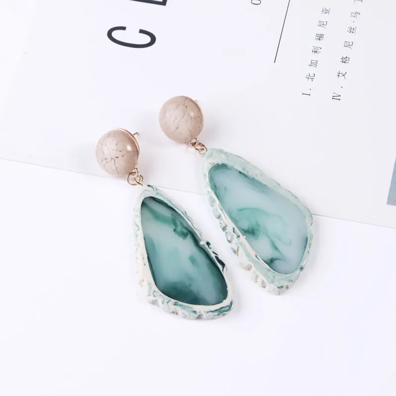 Серьги с кулоном Geode искусственный натуральный срез модные женские серьги из
