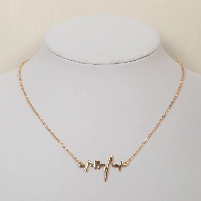 2017 новая мода простой волны tooch Ожерелья и подвески сердцебиение Макси стимпанк