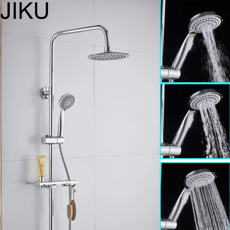 JIKU 3 режима ABS пластиковая душевая головка для ванной большая панель круглая